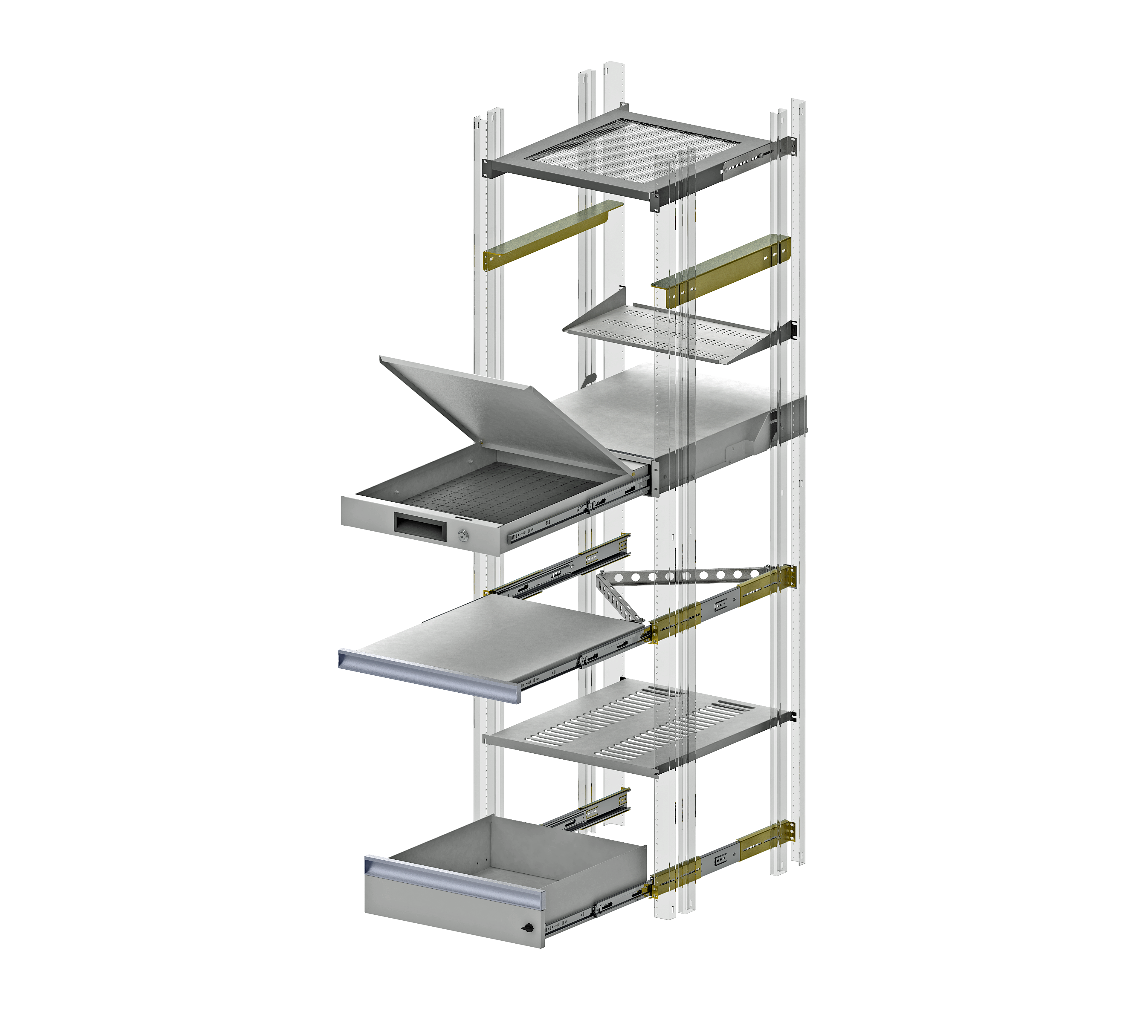 SHELVES DRAWERS CHASSIS SUPPORTS